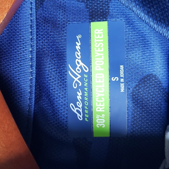 NWT Ben Hogan performance men's golf blue polo camouflage shirt size small - Picture 9 of 10